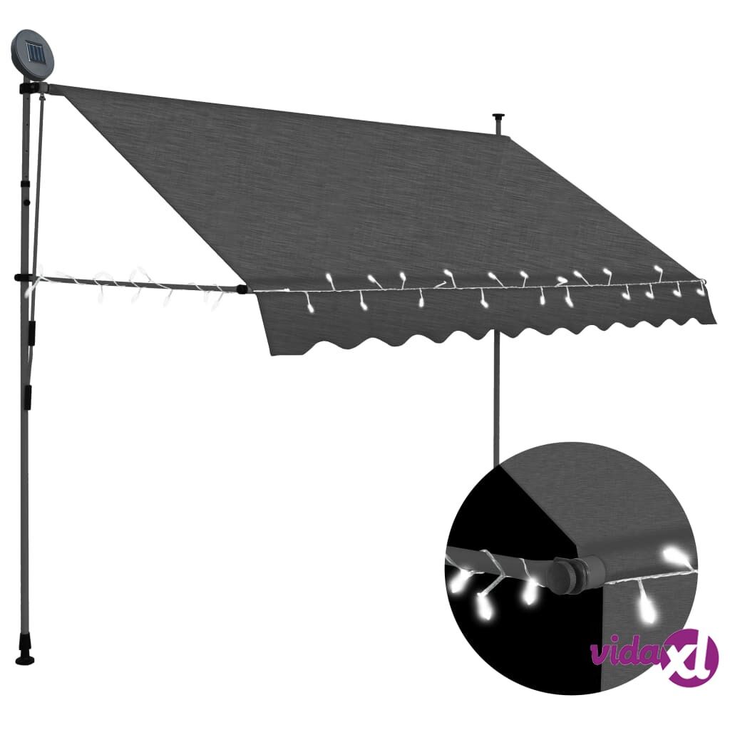 vidaXL Manual Retractable Awning with LED 300 cm Anthracite