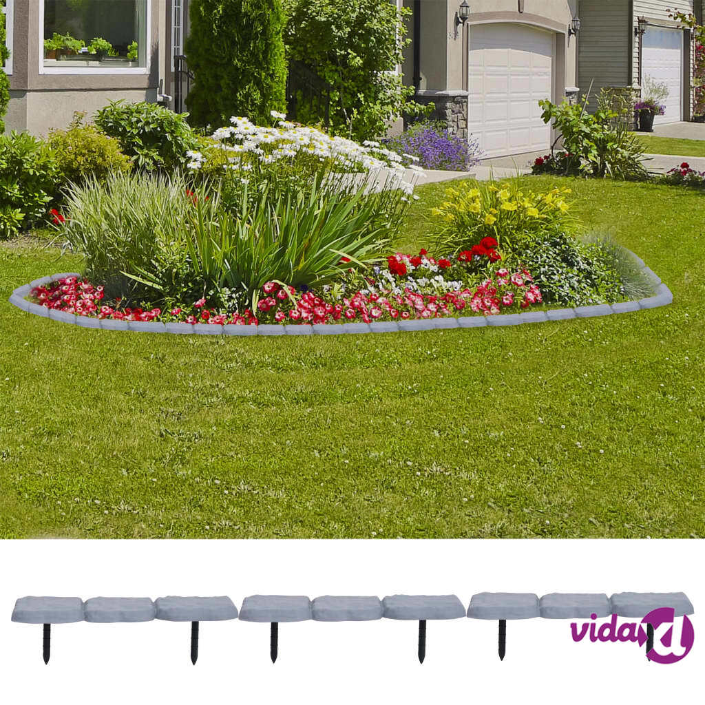vidaXL Lawn Edging with Stakes 30 pcs PP
