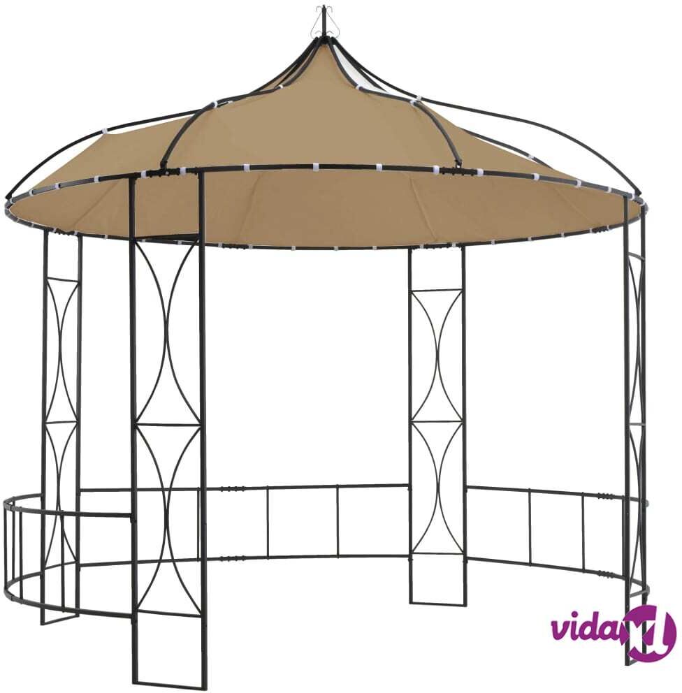 vidaXL Gazebo 300x290 cm Taupe Round