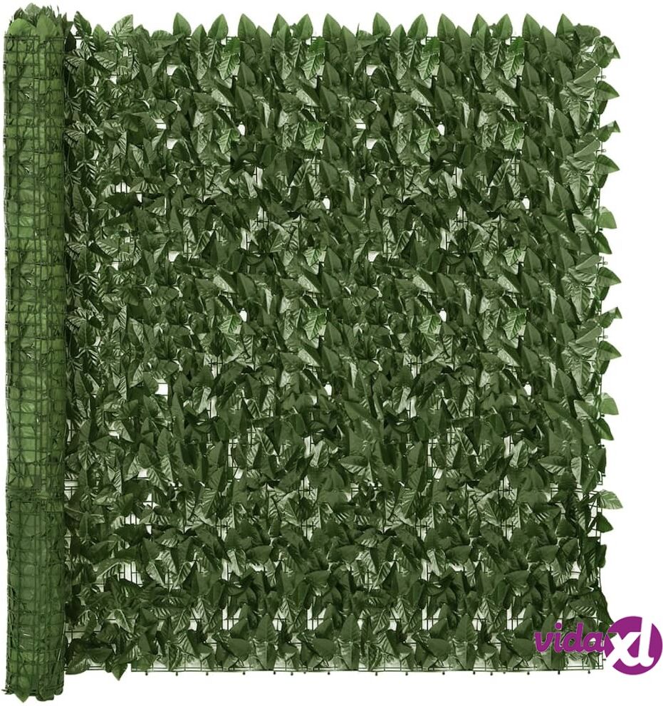 vidaXL Balcony Screen with Dark Green Leaves 400x150 cm