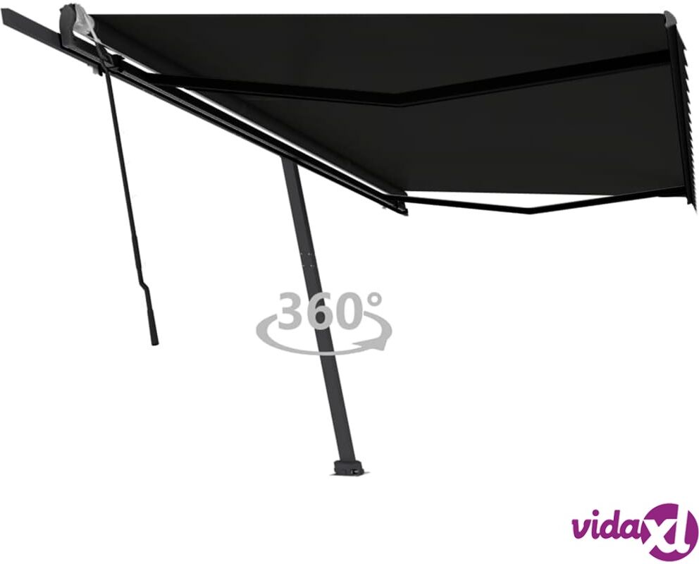 vidaXL Freestanding Manual Retractable Awning 500x300 cm Anthracite