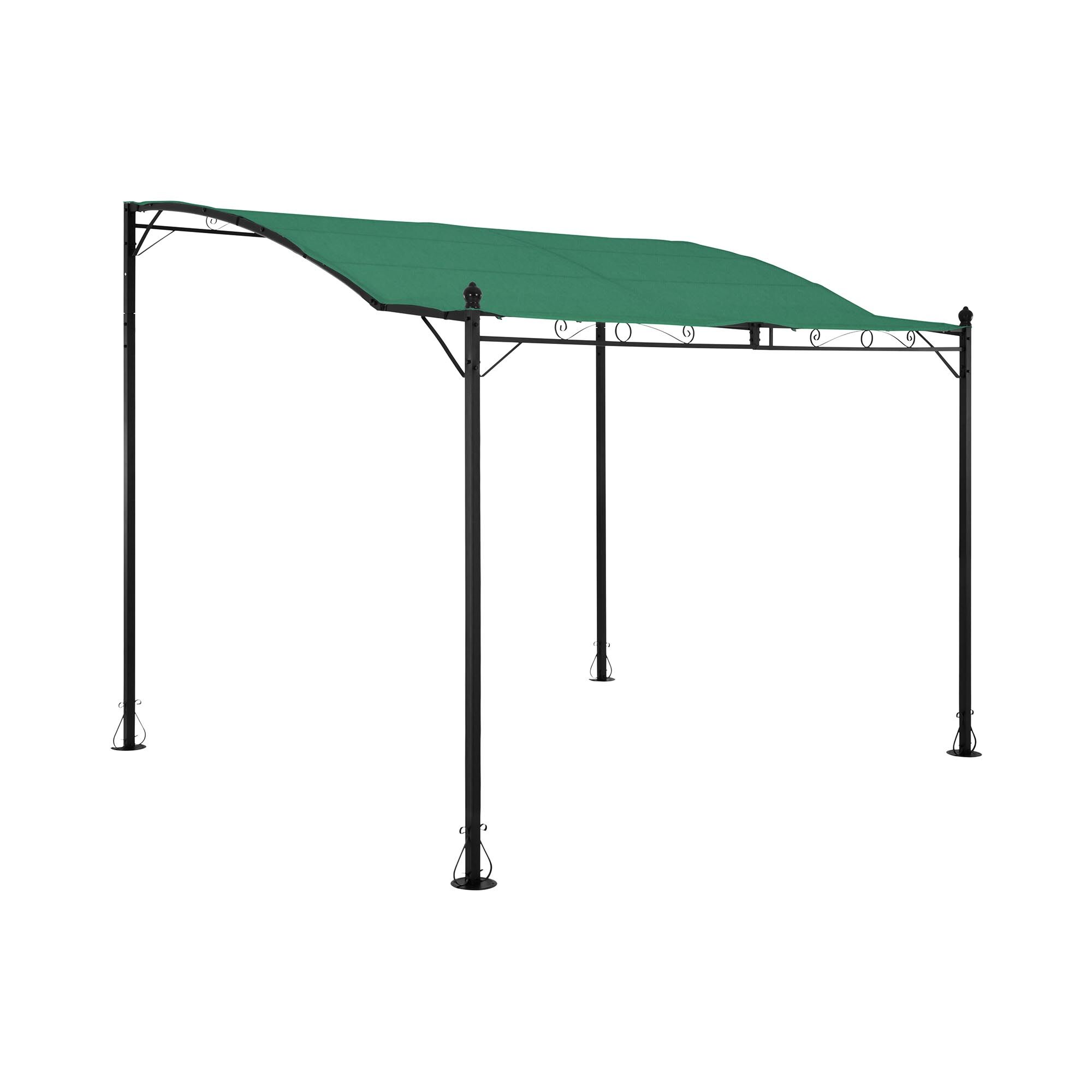 Uniprodo Pergola inclinée vert foncé - 2,60 x 3 m UNI_GAZEBO_ 3X2.5G