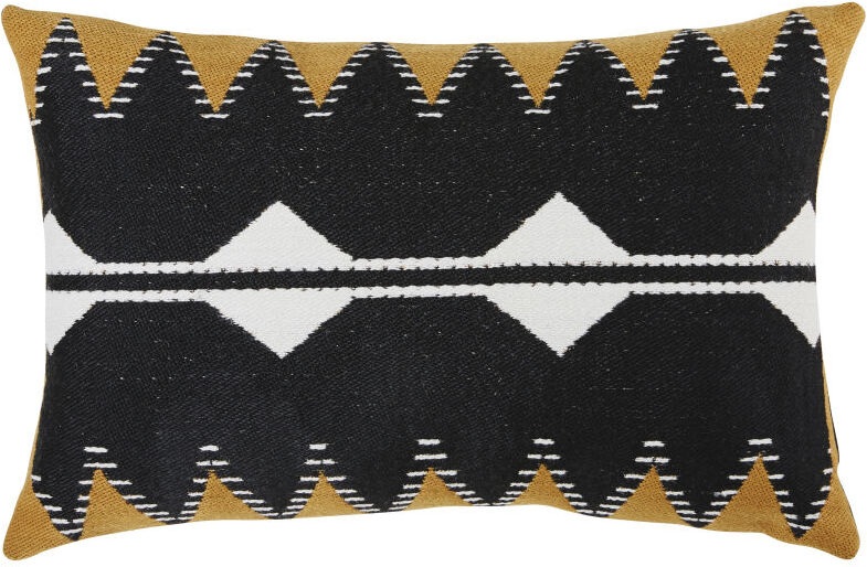 Maisons du Monde Coussin d'extérieur noir, orange et écru motifs tissés 40x60