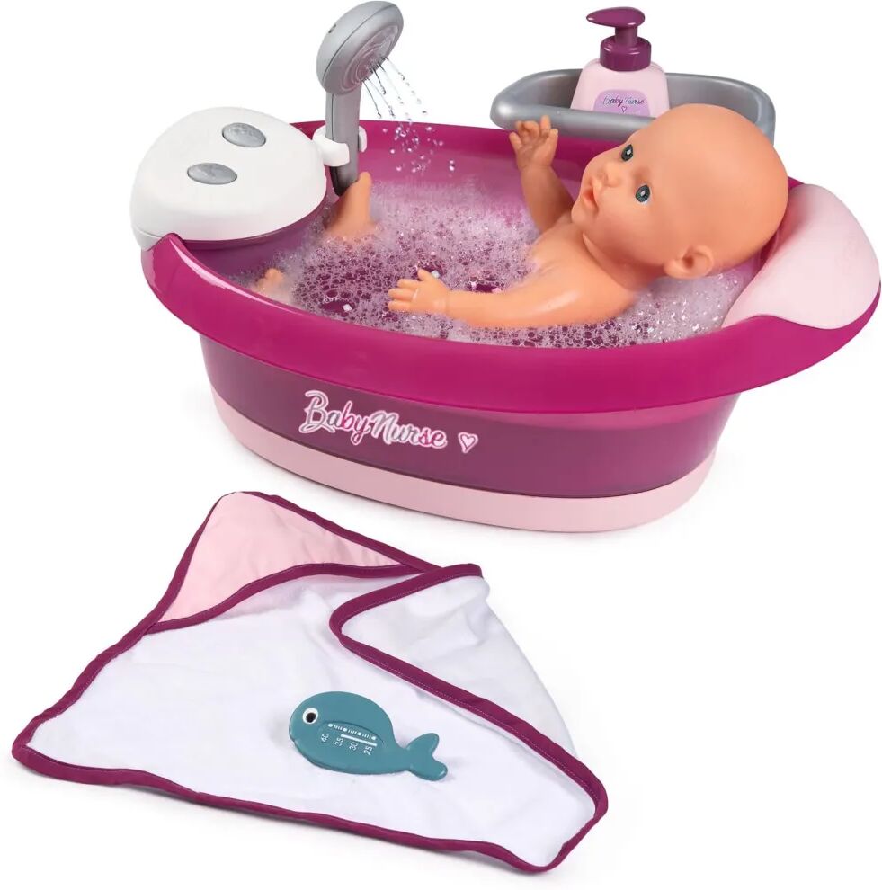 Smoby Baignoire de bébé-poupée 2 en 1 avec accessoires