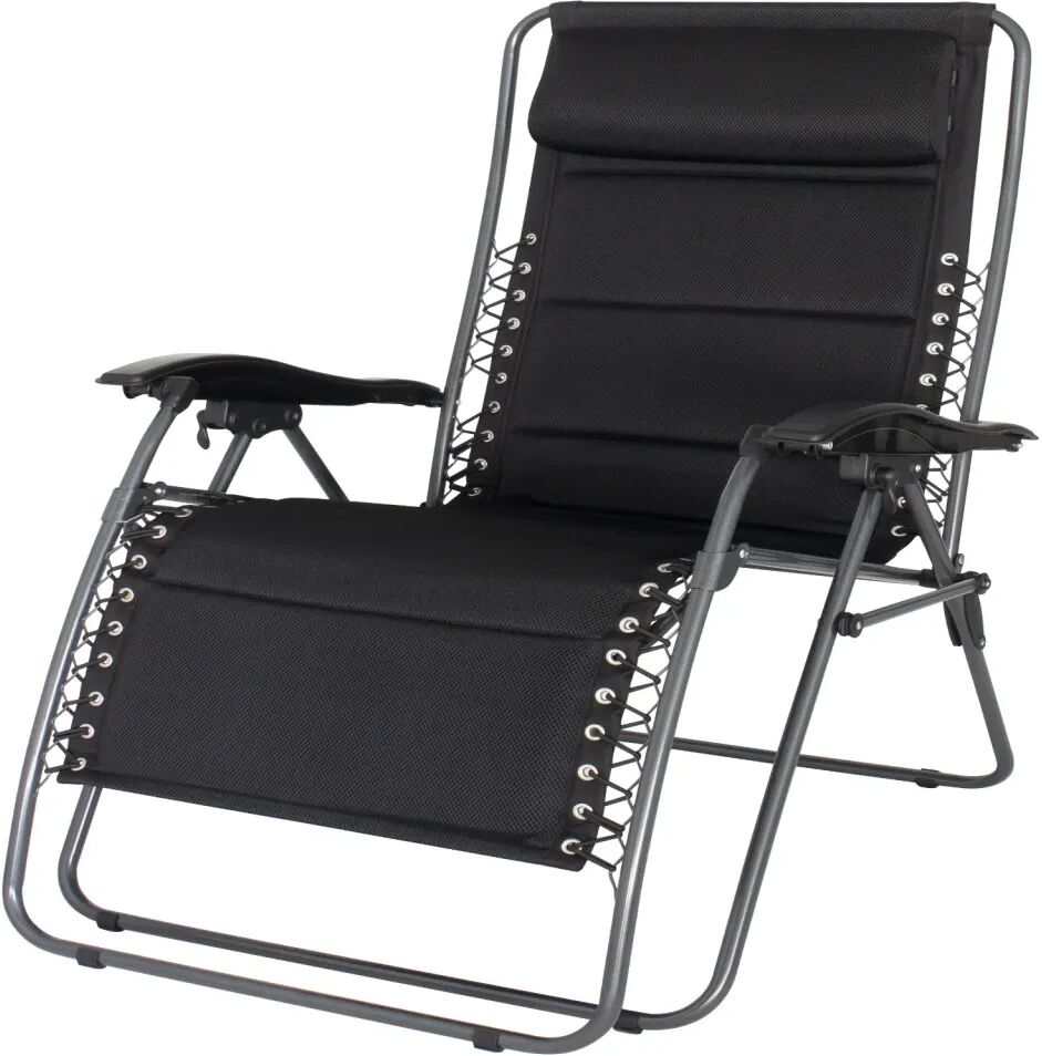 Eurotrail Chaise inclinable d'extérieur Tarente 3-D mesh Noir