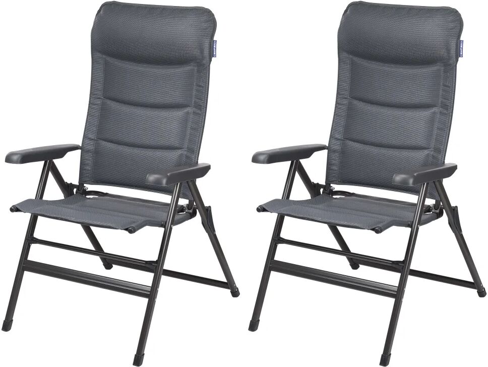 Campart Travel Chaises de camping 2pcs Napoli Anthracite 68x43,5x120cm