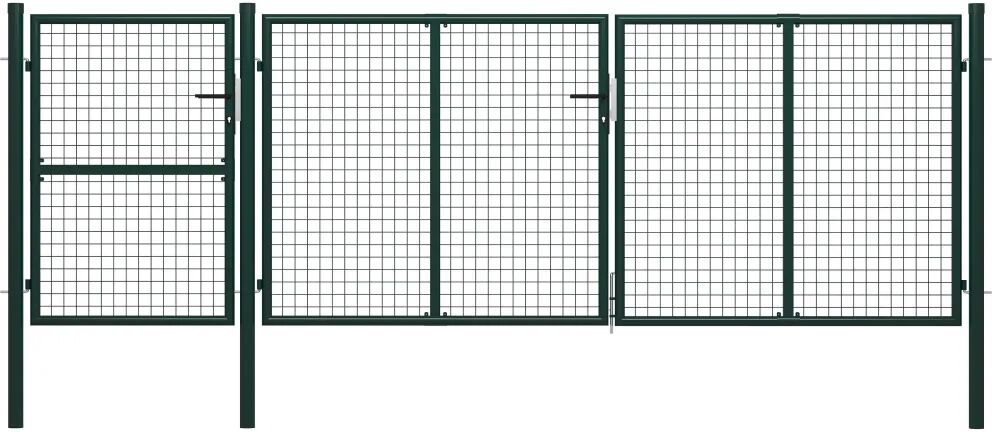 vidaXL Portail de jardin Acier 400 x 125 cm Vert