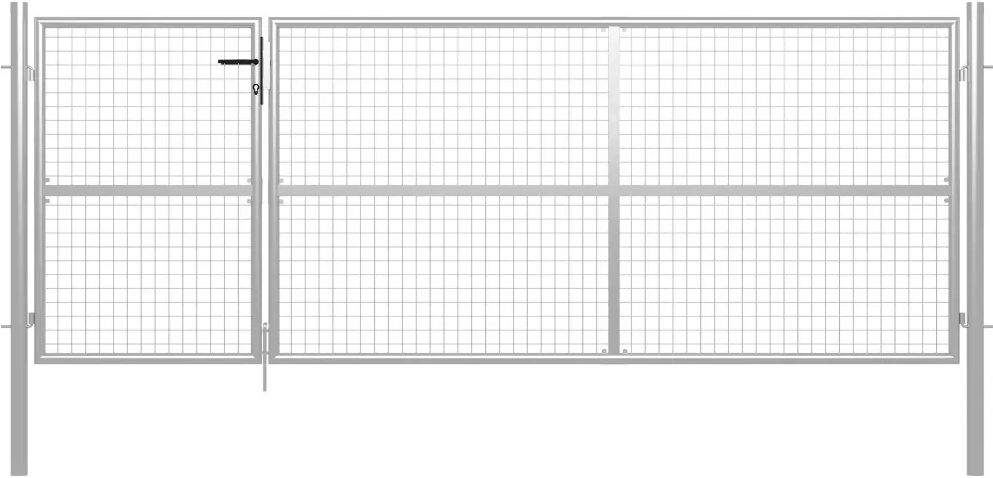 vidaXL Portillon Acier 350 x 125 cm Argenté