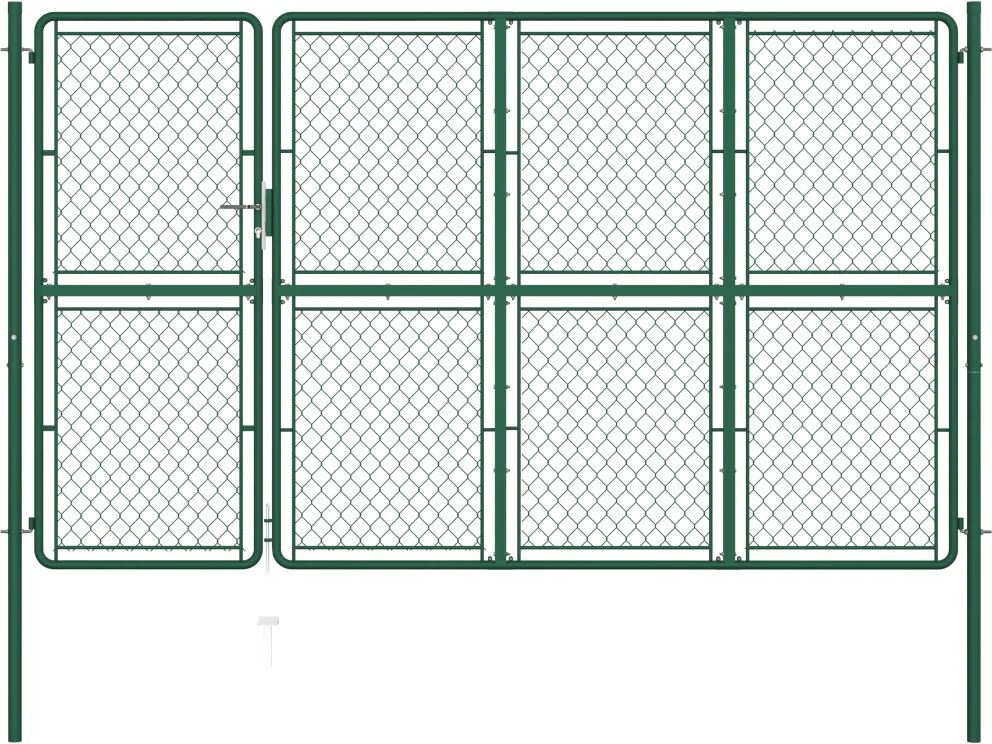 vidaXL Portail de jardin Acier 150x350 cm Vert