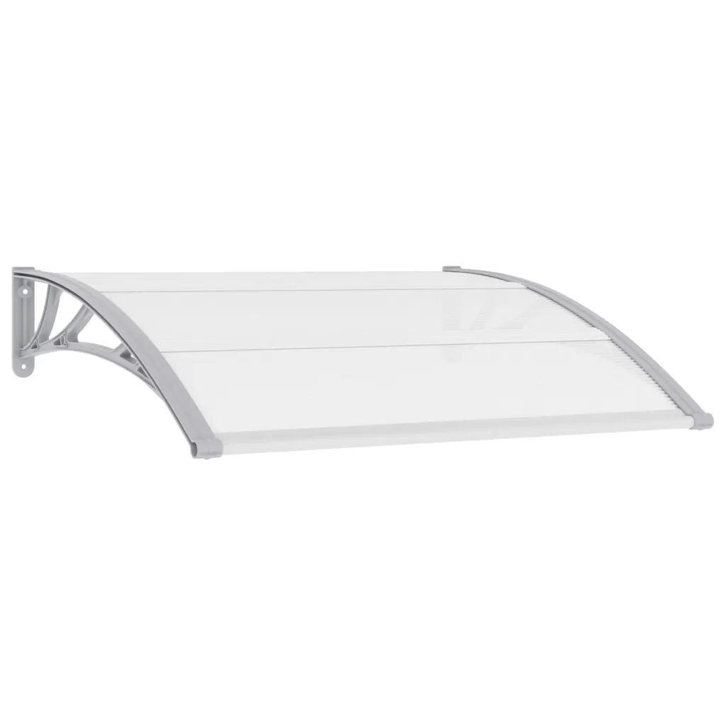 vidaXL Auvent de porte Gris et transparent 120x80 cm PC