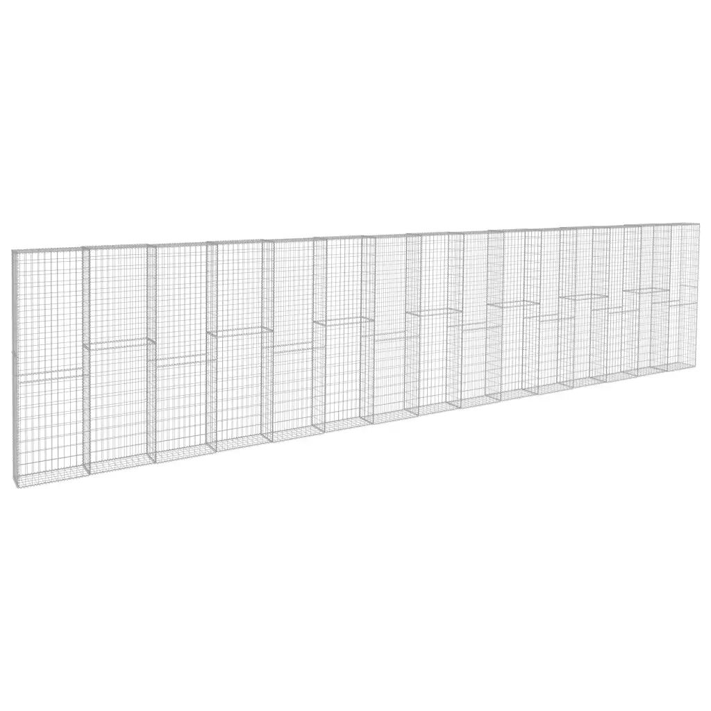 vidaXL Mur à gabion avec couvercles Acier galvanisé 900 x 50 x 200 cm