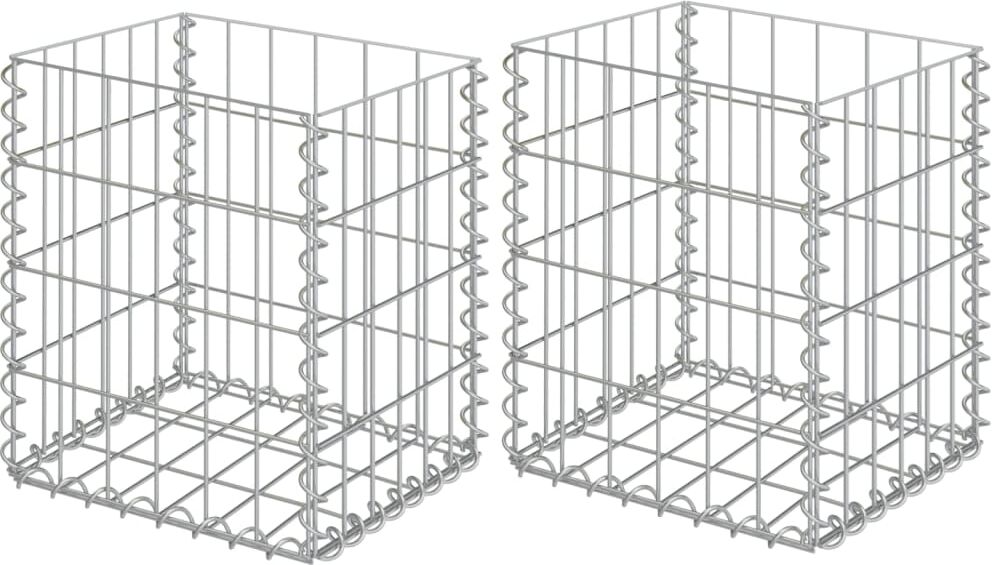 vidaXL Paniers de gabion 2 pcs Acier galvanisé 30x30x40 cm