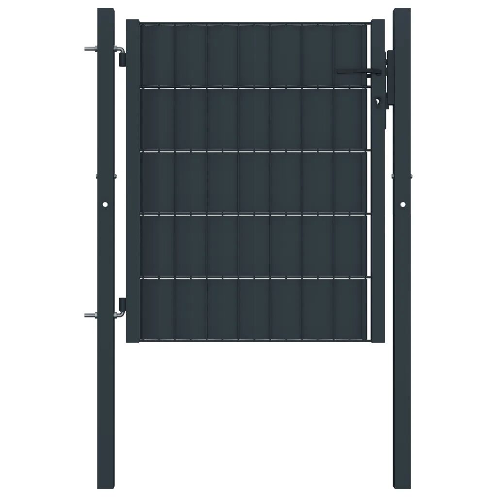 vidaXL Portail de clôture PVC et acier 100x101 cm Anthracite