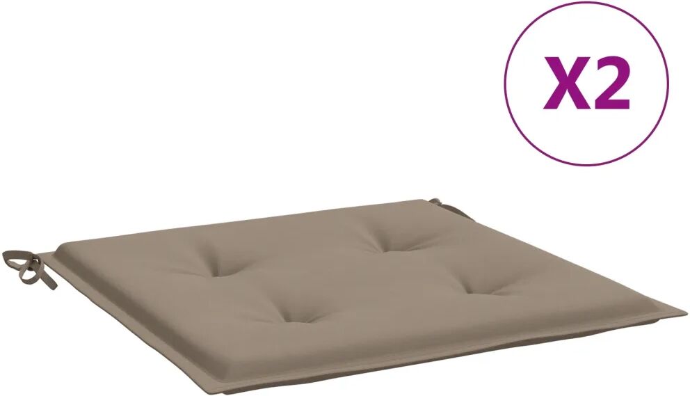 vidaXL Coussins de chaise de jardin 2 pcs Taupe 50x50x3 cm