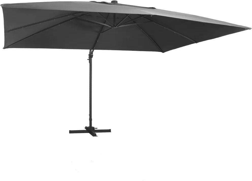 vidaXL Parasol déporté avec lumières LED 400x300 cm Anthracite