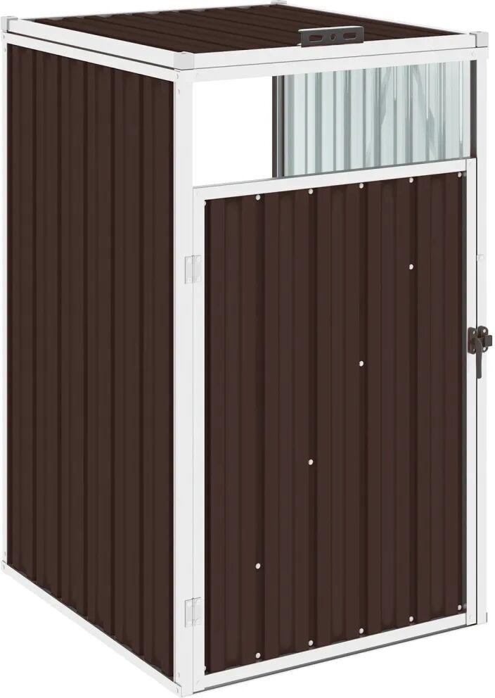 vidaXL Abri de poubelle Marron 72x81x121 cm Acier