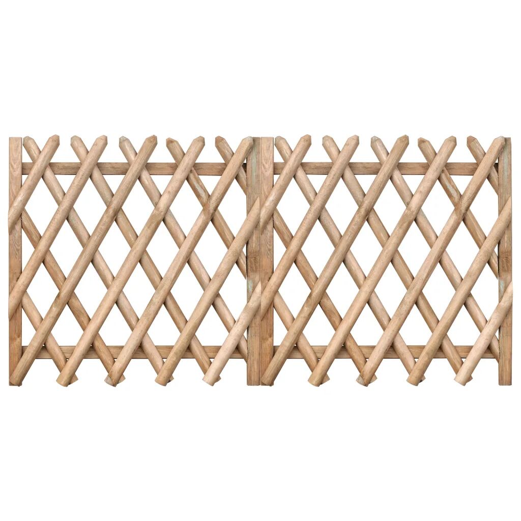 vidaXL Portillons de jardin 2 pcs Bois de pin imprégné 300x100 cm