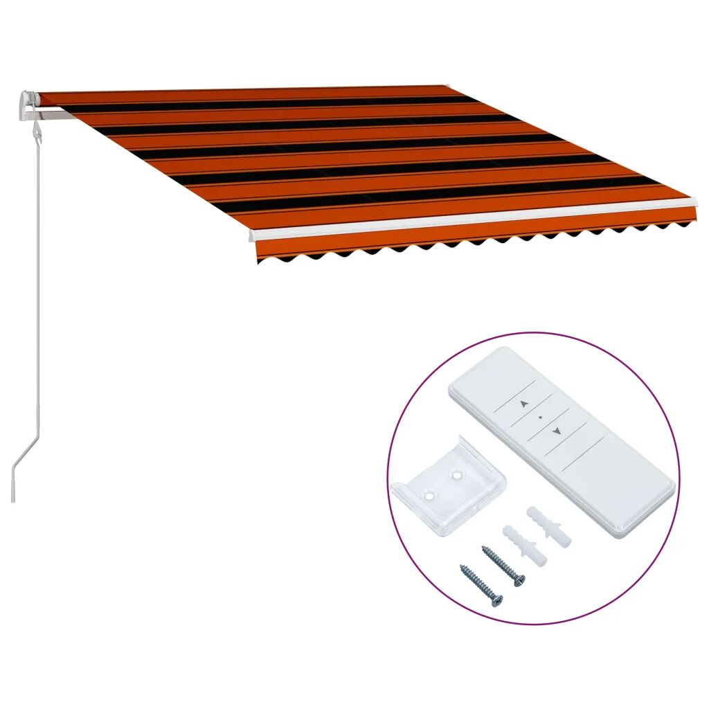 vidaXL Auvent rétractable automatique 450x300 cm Orange et blanc