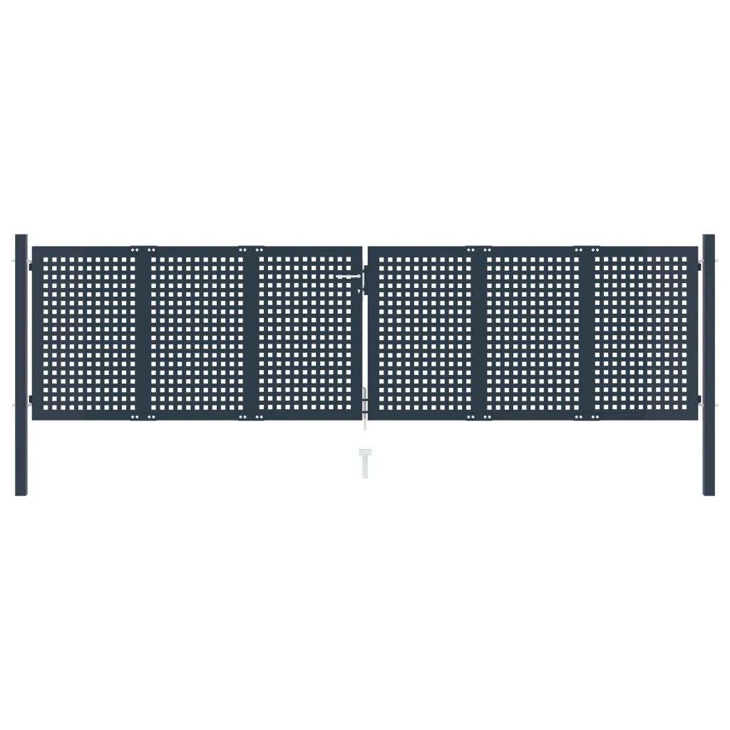 vidaXL Portail de clôture Anthracite 404x125 cm Acier