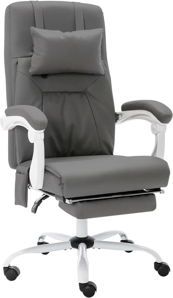 vidaXL Chaise de bureau de massage Gris Similicuir