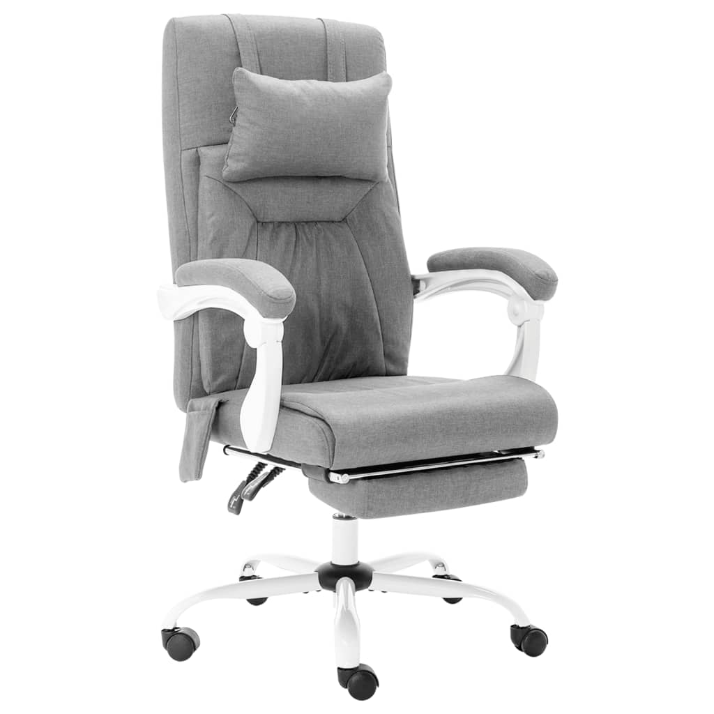 vidaXL Chaise de bureau de massage Gris Tissu