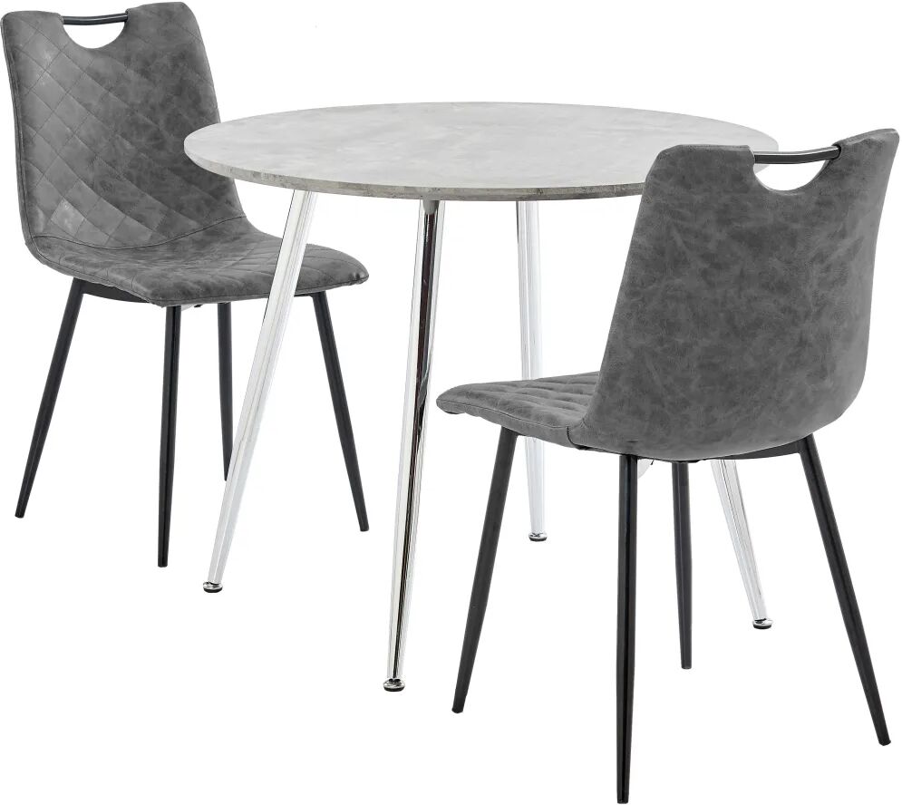 vidaXL Ensemble de salle à manger 3 pcs Similicuir Gris