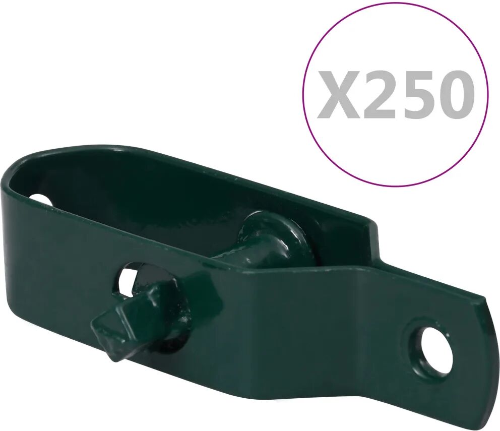 vidaXL Tendeurs de fil de clôture 250 pcs 90 mm Acier Vert