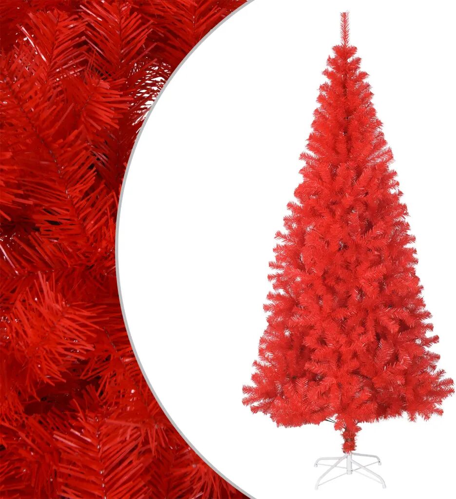 vidaXL Sapin de Noël artificiel avec support Rouge 210 cm PVC