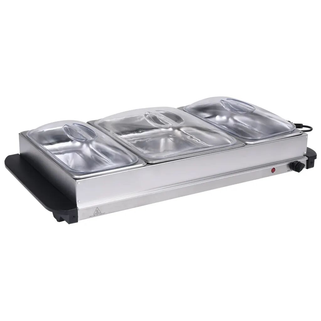 vidaXL Serveur buffet Acier inoxydable 400 W 2x2,5 L+1x4 L