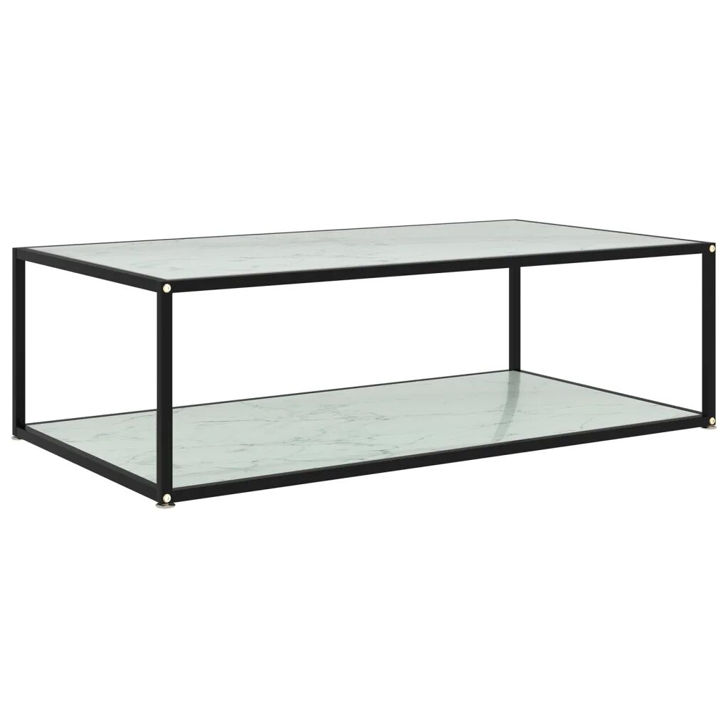 vidaXL Table basse Blanc 120x60x35 cm Verre trempé