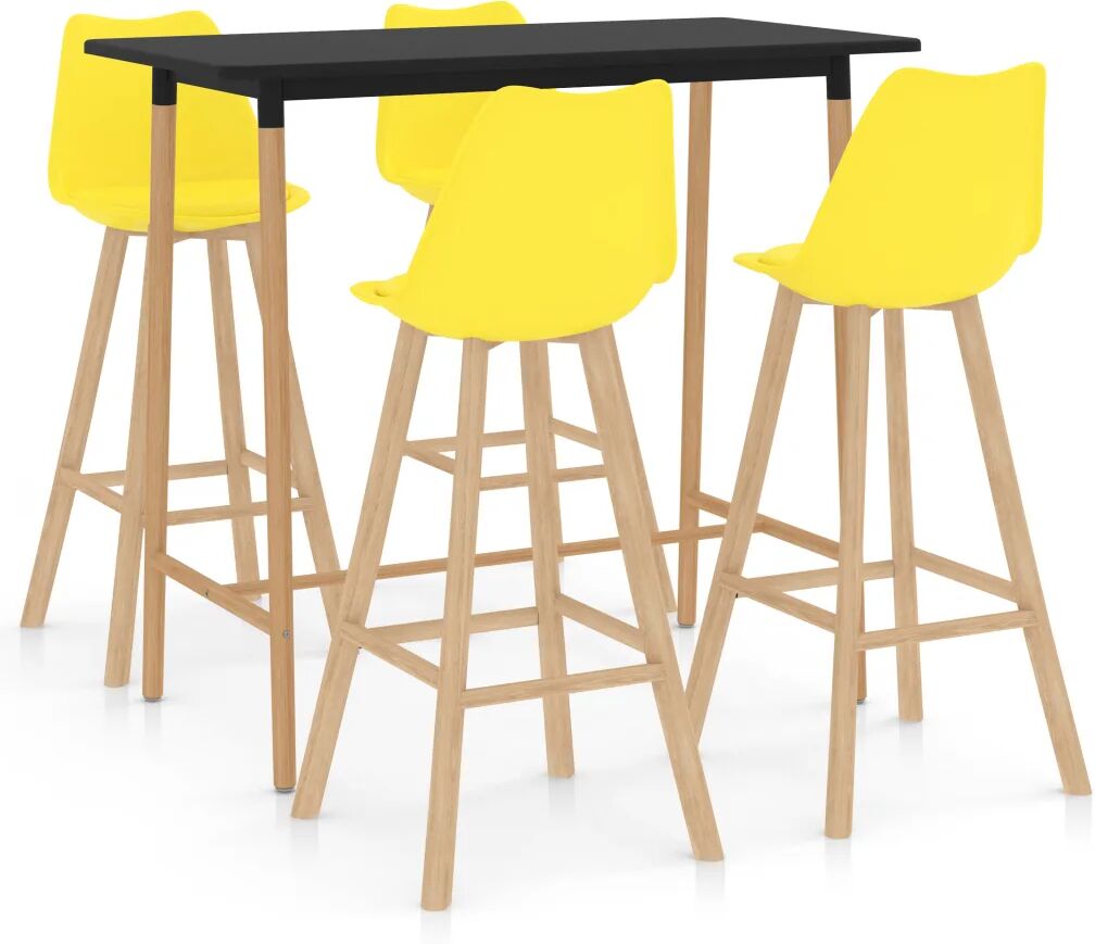 vidaXL Ensemble de bar 5 pcs Jaune