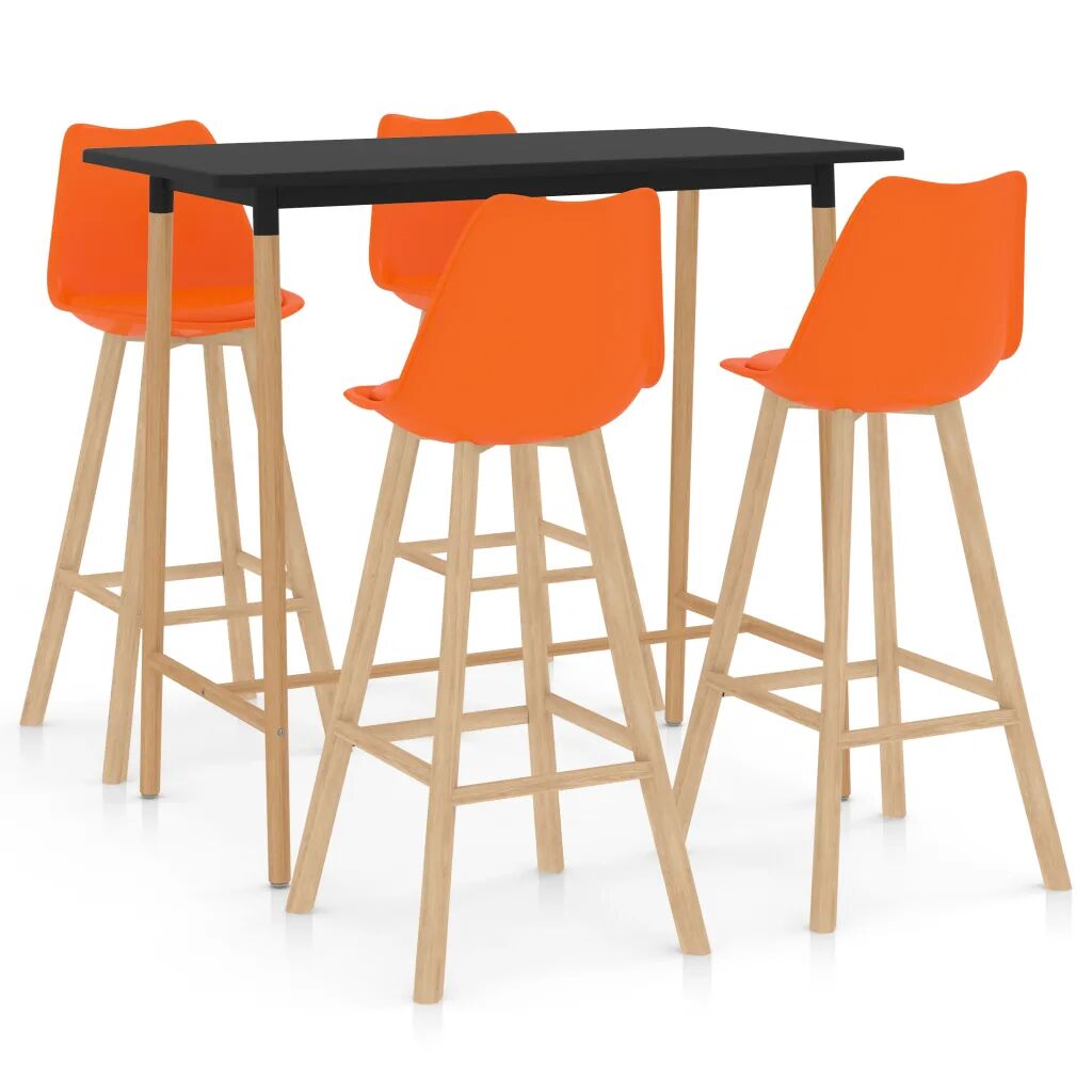 vidaXL Ensemble de bar 5 pcs Orange