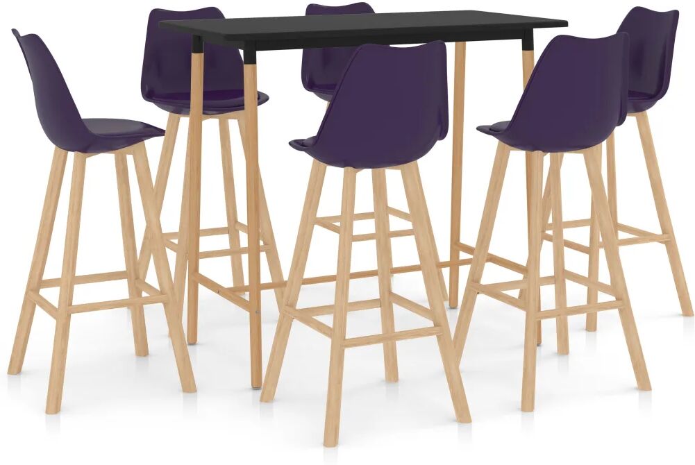 vidaXL Ensemble de bar 7 pcs Violet