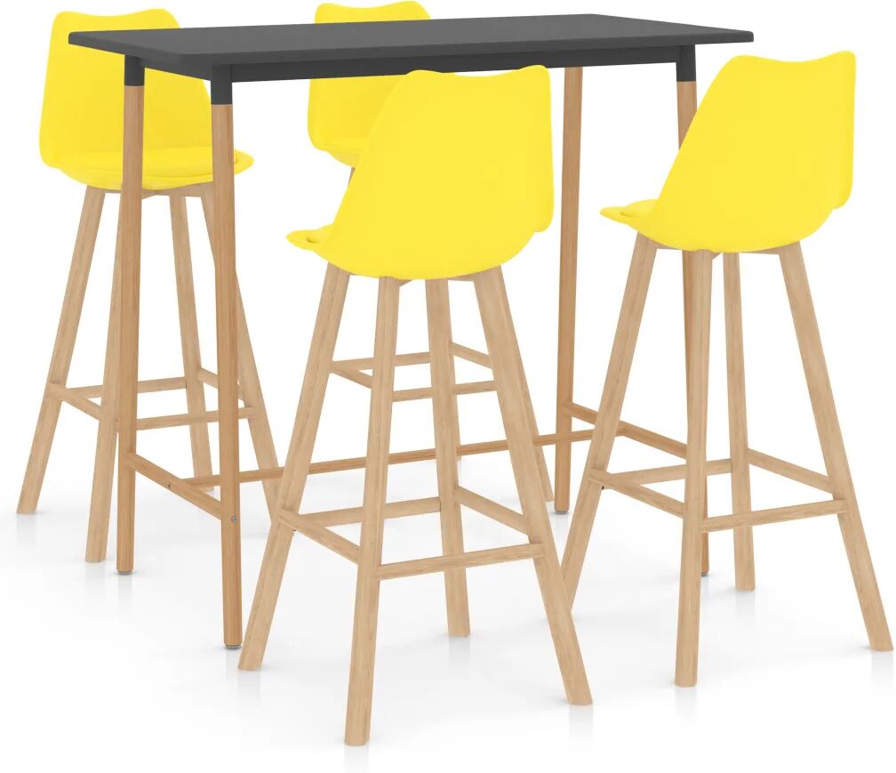 vidaXL Ensemble de bar 5 pcs Jaune