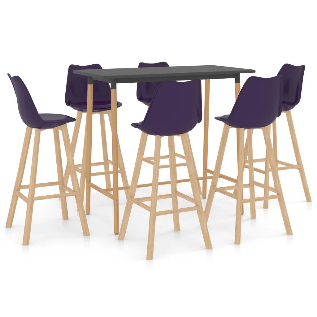 vidaXL Ensemble de bar 7 pcs Violet