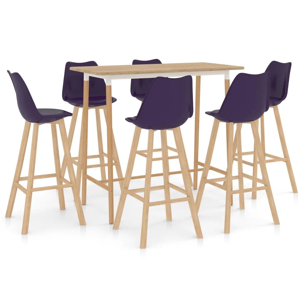 vidaXL Ensemble de bar 7 pcs Violet