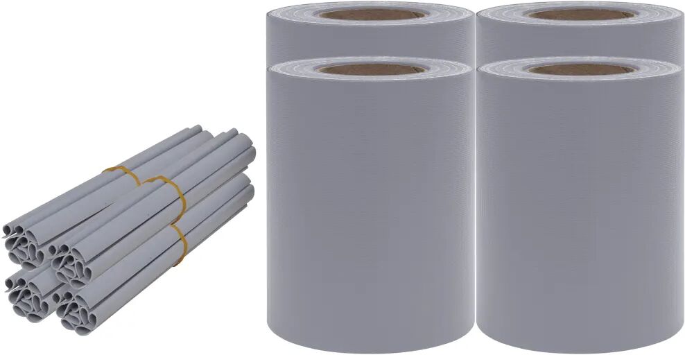 vidaXL Écrans d'intimité de jardin 4 pcs PVC 35x0,19 m Gris clair mat