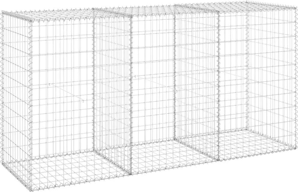 vidaXL Mur en gabion avec couvercles Acier galvanisé 200x60x100 cm