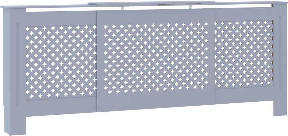 vidaXL Cache-radiateur MDF Gris 205 cm