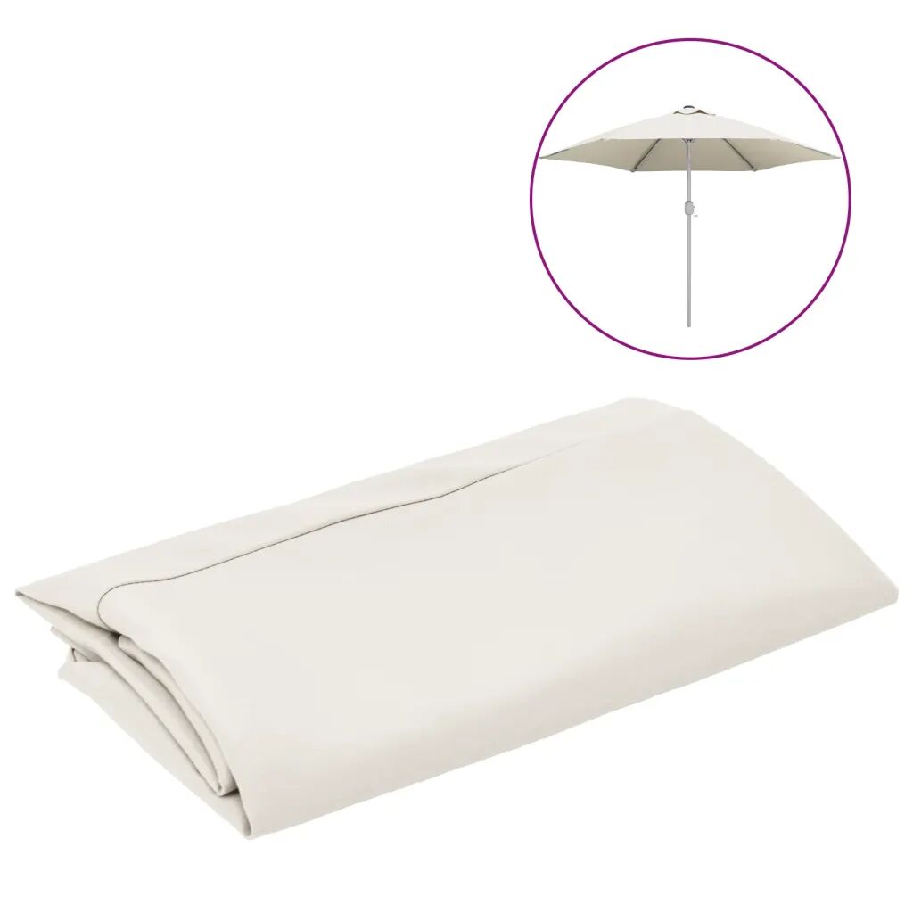 vidaXL Tissu de remplacement pour parasol d'extérieur Blanc 300 cm