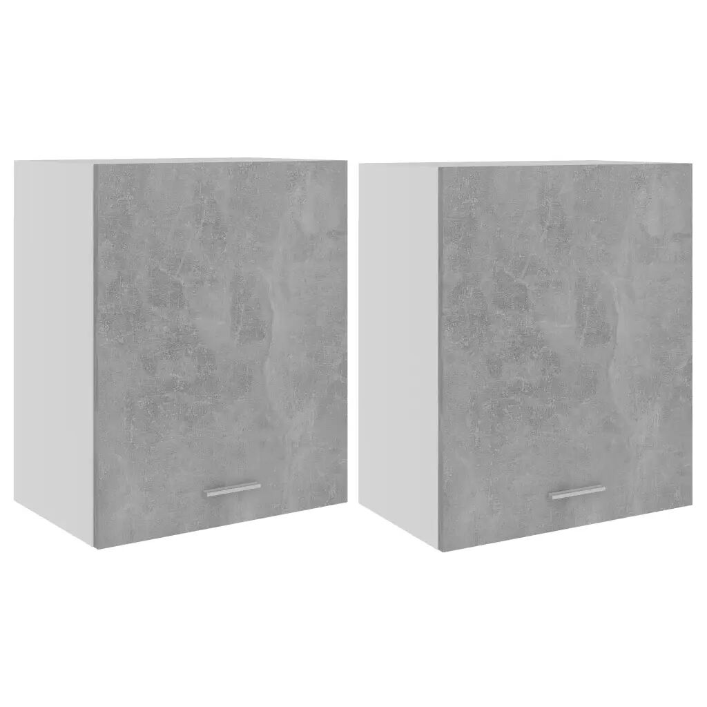 vidaXL Armoires suspendues 2 pcs Gris béton 50x31x60 cm Aggloméré