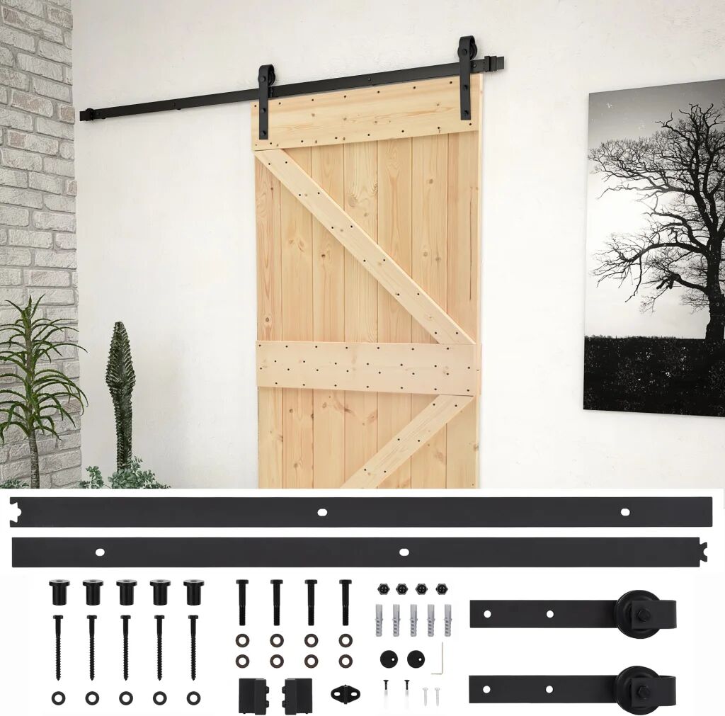 vidaXL Porte coulissante avec kit de quincaillerie 80x210cm Pin massif