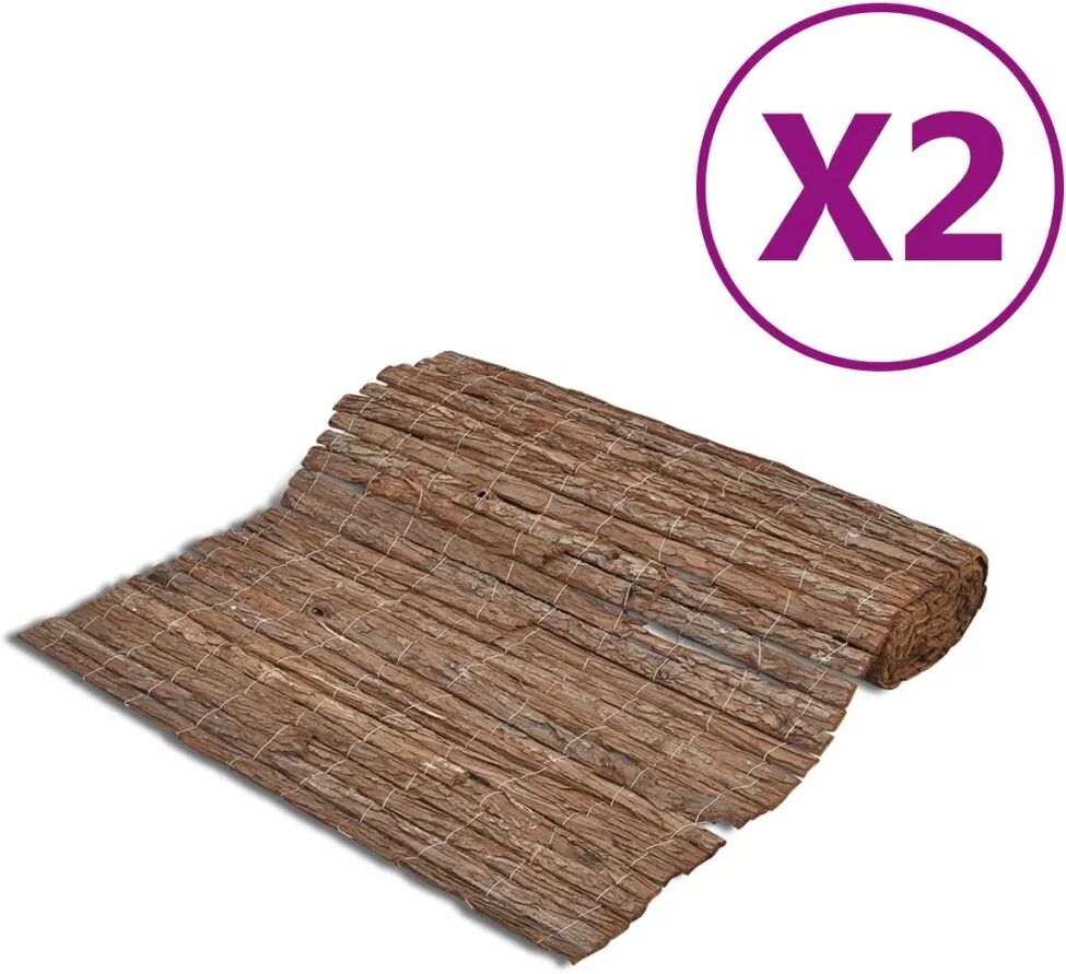 vidaXL Clôtures en écorce 2 pcs 400x150 cm