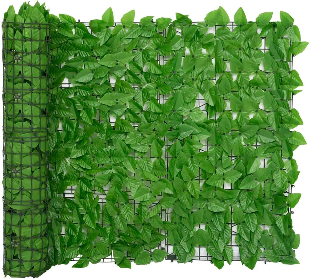 vidaXL Écran de balcon avec feuilles vert 400x100 cm