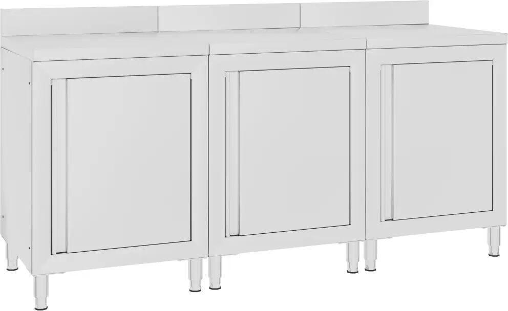 vidaXL Table de travail commerciale avec armoire 180x60x96 cm Inox