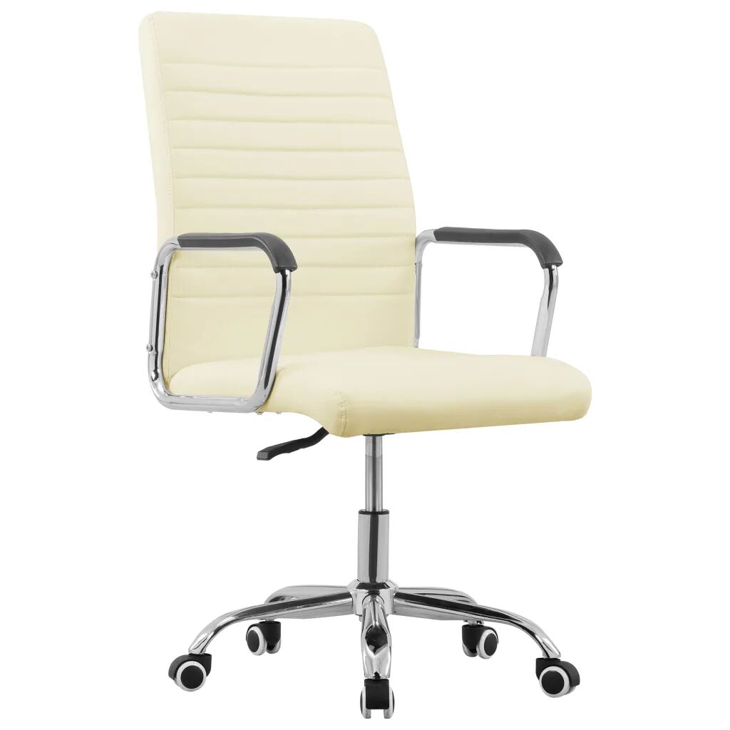 vidaXL Chaise pivotante de bureau Crème Tissu