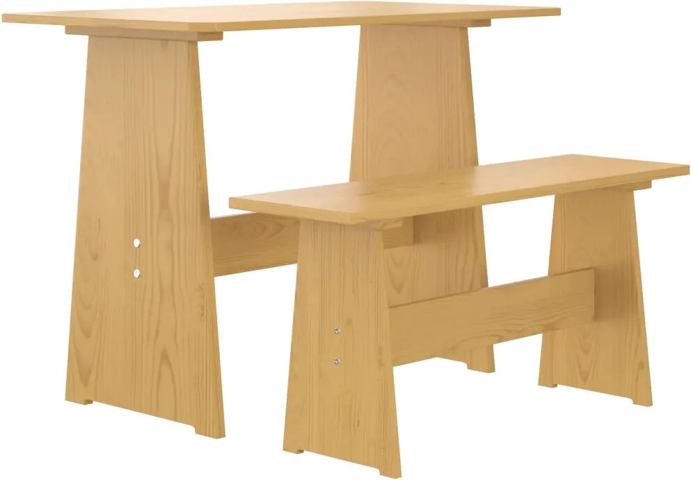 vidaXL Table à manger avec banc Marron miel Bois de pin solide