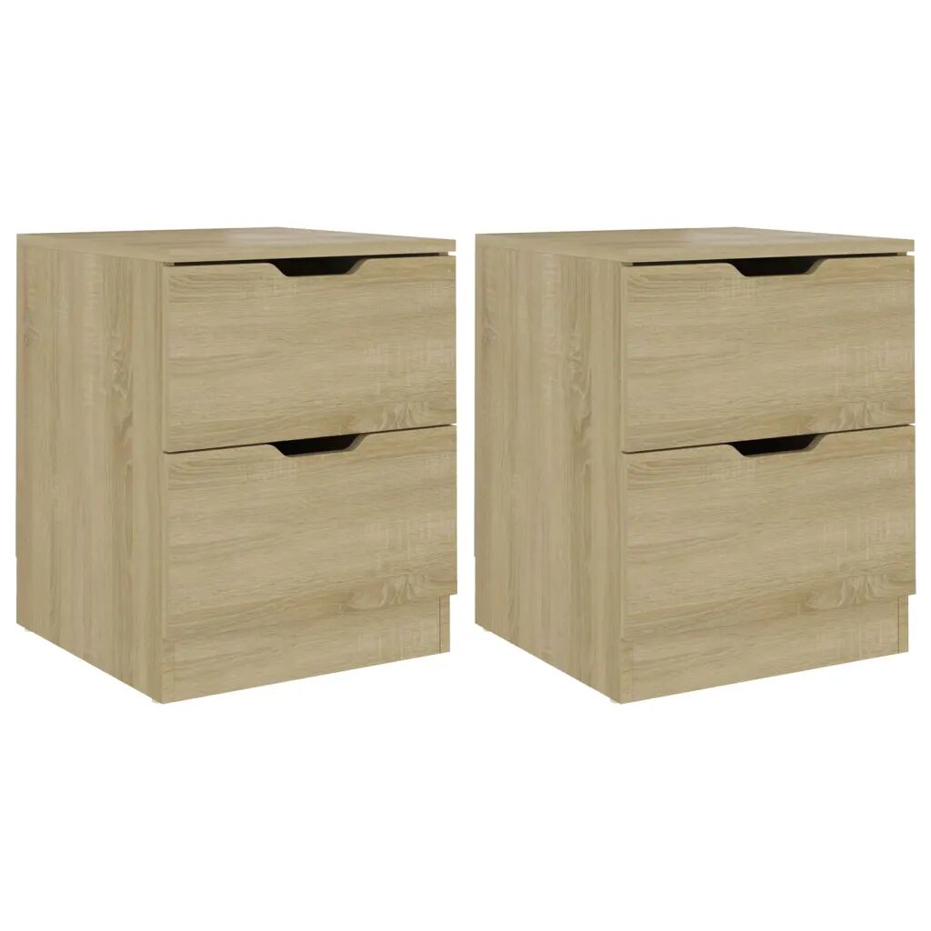 vidaXL Tables de chevet 2 pcs Chêne sonoma 40x40x50 cm Aggloméré