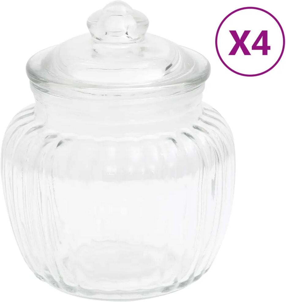 vidaXL Pots de conservation 4 pcs 500 ml Verre