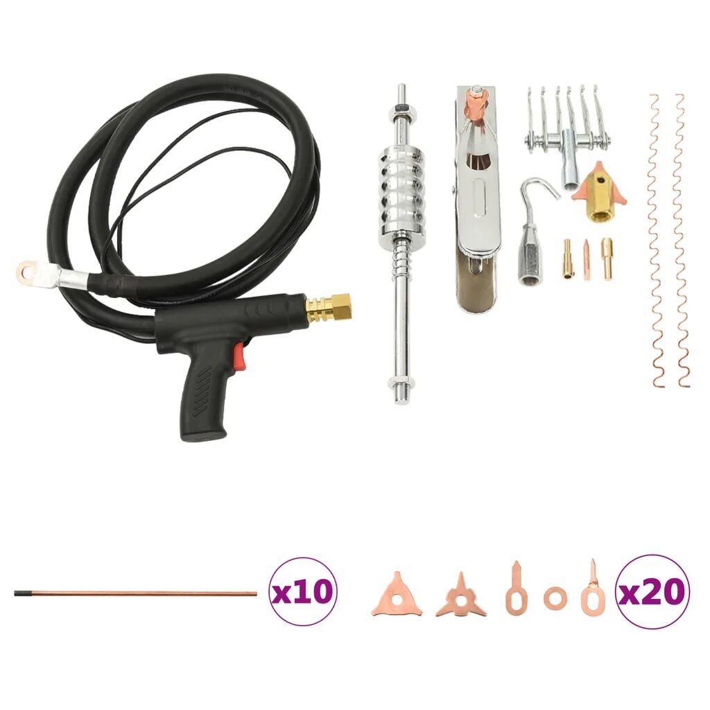 vidaXL Kit d'outils de réparation de tôle 119 pcs